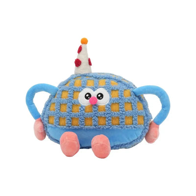 Birthday Waffle Cushion Plushie for Head/Lumbar Support, 14-20" | 35-50 cm plush toy – – Blue Headrest – Image 10 | Plushie Produce