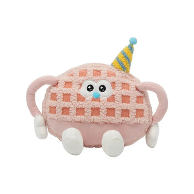 Birthday Waffle Cushion Plushie for Head/Lumbar Support, 14-20" | 35-50 cm plush toy – – Pink Headrest – Image 9 | Plushie Produce