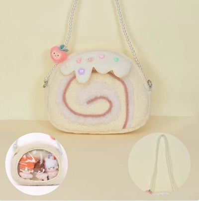 Cake Roll Plushie Shoulder Bag, 11"x9" | 28x23 cm plush toy – – G – Image 8 | Plushie Produce