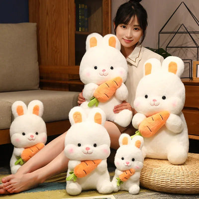 Carrot-Hugging Bunny Plushie, 10-20" | 26-50 cm plush toy – – – Image 3 | Plushie Produce
