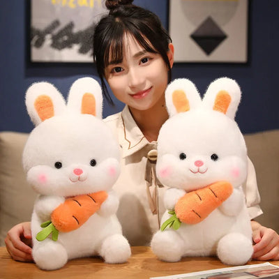 Carrot-Hugging Bunny Plushie, 10-20" | 26-50 cm plush toy – – – Image 4 | Plushie Produce