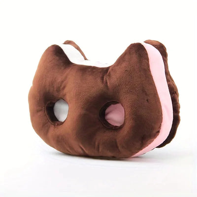 Cat Ice Cream Sandwich Plushie Seat Cushion, 9" | 25 cm plush toy – – – Image 1 | Plushie Produce
