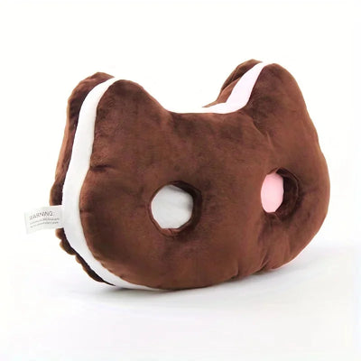 Cat Ice Cream Sandwich Plushie Seat Cushion, 9" | 25 cm plush toy – – – Image 3 | Plushie Produce
