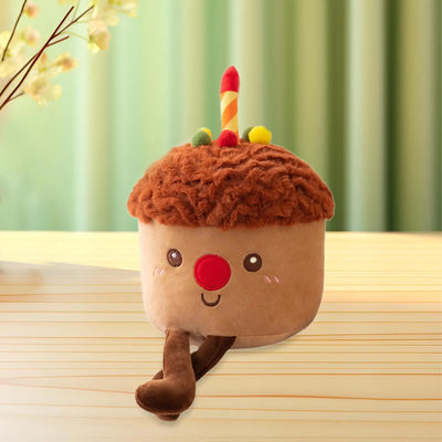 Chocolate Birthday Cupcake Plushie – Cute Plush Toy with Candle plush toy – – – Image 3 | Plushie Produce
