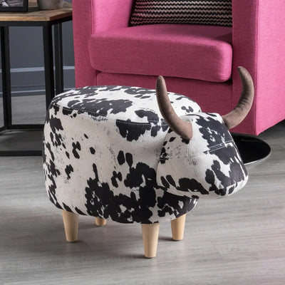 Cow Ottoman with Velvet Fabric in Two Colors plush toy – – – Image 3 | Plushie Produce
