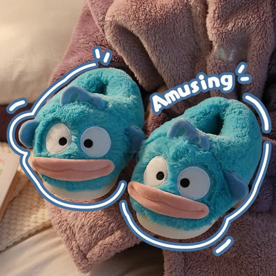 Cozy Cartoon Fish Plush Slippers, US Men 4-6/ Women 5.5-7.5 plush toy – – – Image 1 | Plushie Produce