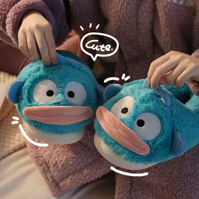 Cozy Cartoon Fish Plush Slippers, US Men 4-6/ Women 5.5-7.5 plush toy – – – Image 2 | Plushie Produce