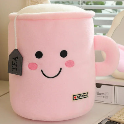 Cup of Tea Plushie, Three Colors, 13" | 34 cm plush toy – – pink – Image 7 | Plushie Produce