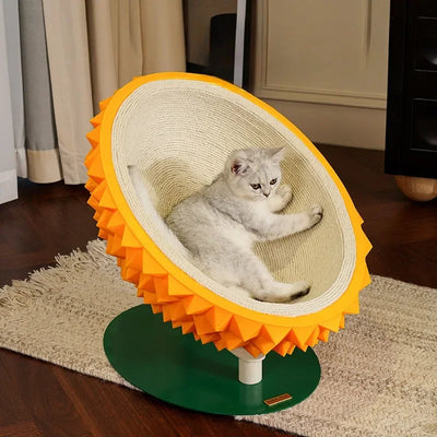 Durian Cat Bed and Scratcher, 3-in-1 Cat Product plush toy – – – Image 1 | Plushie Produce