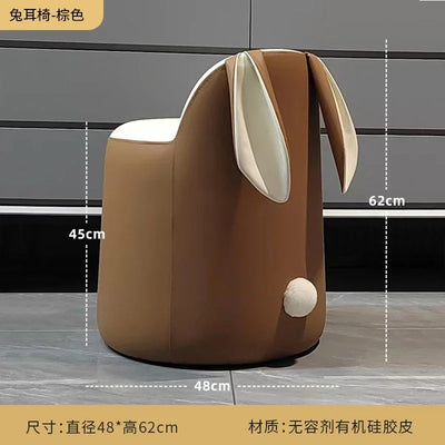 Faux Leather Rabbit Chair, Eight Colors plush toy – – Brown – Image 10 | Plushie Produce