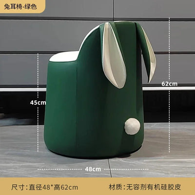 Faux Leather Rabbit Chair, Eight Colors plush toy – – Green – Image 8 | Plushie Produce