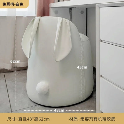 Faux Leather Rabbit Chair, Eight Colors plush toy – – White – Image 14 | Plushie Produce