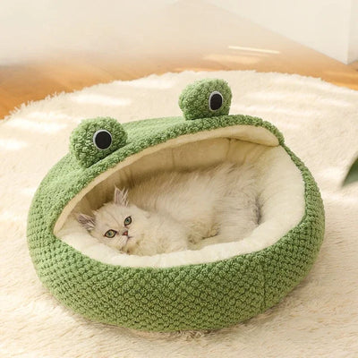 Frog Pet Bed Collection, Three Designs, For Pets Up To 11 lbs | 5 kg plush toy – – Half shed fossa – Image 9 | Plushie Produce