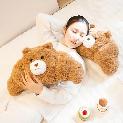 Fuzzy Bear Croissant Plushie Set – Cozy Stuffed Animal with a Sweet Surprise plush toy – – – Image 3 | Plushie Produce