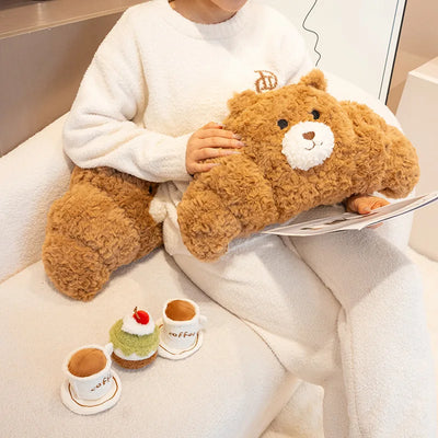 Fuzzy Bear Croissant Plushie Set – Cozy Stuffed Animal with a Sweet Surprise plush toy – – – Image 7 | Plushie Produce