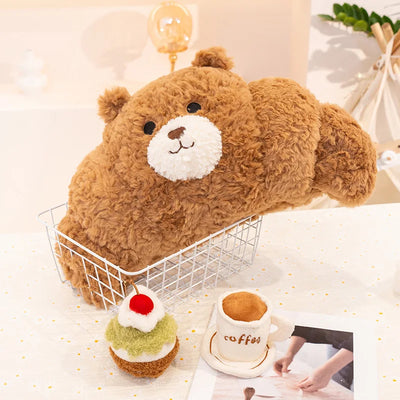 Fuzzy Bear Croissant Plushie Set – Cozy Stuffed Animal with a Sweet Surprise plush toy – – – Image 8 | Plushie Produce