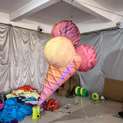 Giant Inflatable Ice Cream Cone – 3 Meter Food-Themed Lawn Decoration plush toy – – – Image 4 | Plushie Produce
