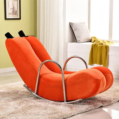 Go Bananas Rocking Chair - Five Colors, Faux Leather or Plush Design plush toy – – Orange/Short Plush – Image 7 | Plushie Produce