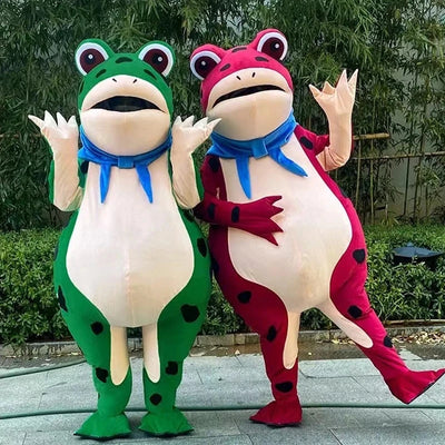 High Fidelity Inflatable Frog Costume – Green or Red plush toy – – – Image 1 | Plushie Produce