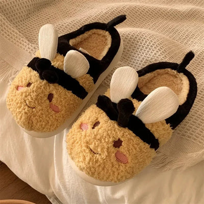 Honeybee Plush Slippers, US Men 4-6, Women 5.5-7.5 plush toy – – – Image 1 | Plushie Produce