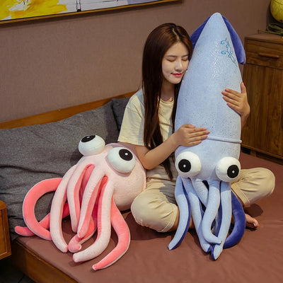 Jumbo Cartoon Squid Plush Toy, 2.3-4.3 ft | 70-130 cm plush toy – – – Image 5 | Plushie Produce