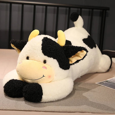 Jumbo Lounging Dairy Cow Plushie, 4 Colors, 35-43" | 90-110 cm plush toy – – Black – Image 5 | Plushie Produce