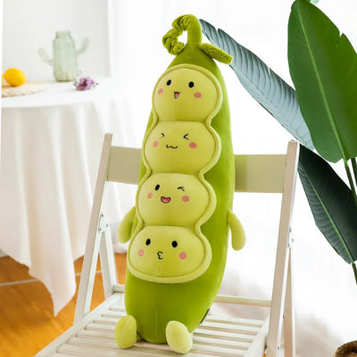 Jumbo Peas in a Pod Plushie, 22-37" | 55-95 cm plush toy – – Green – Image 5 | Plushie Produce