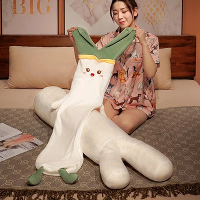 Kawaii Green Onion Body Pillow Plushie – Giant Plush Toy for Cozy Nights plush toy – – – Image 6 | Plushie Produce