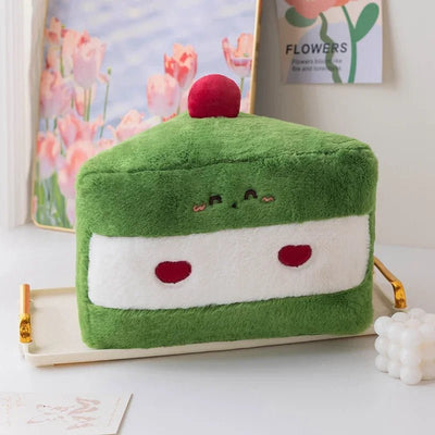 Large Cake Slice Plushie, 12" | 30 cm plush toy – – Green – Image 7 | Plushie Produce