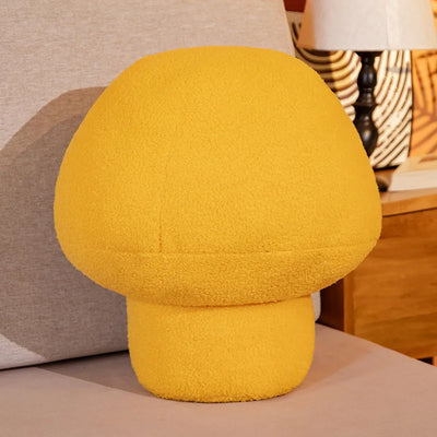 Mushroom Plushie Throw Pillow, Eight Colors, 12-20" | 30-50 cm plush toy – – Yellow – Image 9 | Plushie Produce