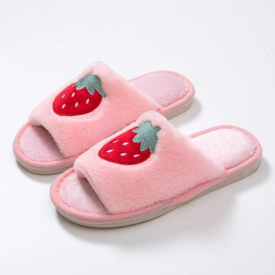 Open-Toed Fruit Slippers, Five Styles, US Men 3.5-6.5/Women 5.5-8 plush toy – – Strawberry – Image 7 | Plushie Produce