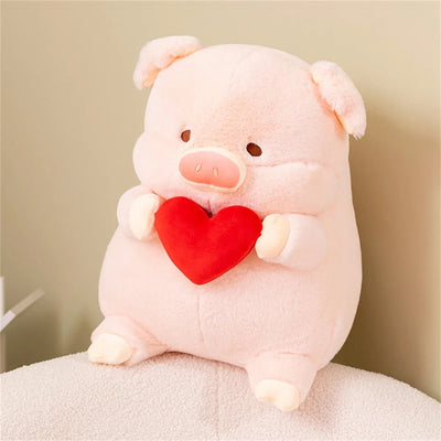 Pig Plushie Holding a Valentine's Heart, 8-16" | 20-40 cm plush toy – – – Image 3 | Plushie Produce