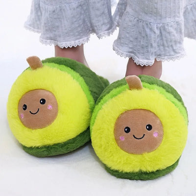 Plush Avocado Children's Slippers, Ages 7-9 plush toy – – – Image 8 | Plushie Produce