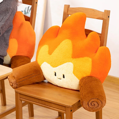 Plush Fire Backrest – Soft Plush Cartoon Flame with Log Arms plush toy – – – Image 2 | Plushie Produce
