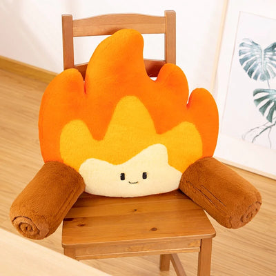 Plush Fire Backrest – Soft Plush Cartoon Flame with Log Arms plush toy – – – Image 4 | Plushie Produce