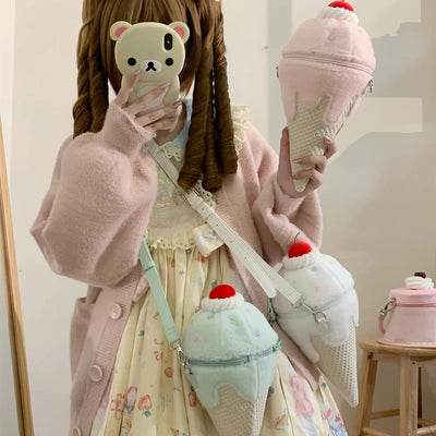 Plush Ice Cream Shoulder Bag – A Kawaii Plushie with Sweet Style plush toy – – – Image 1 | Plushie Produce