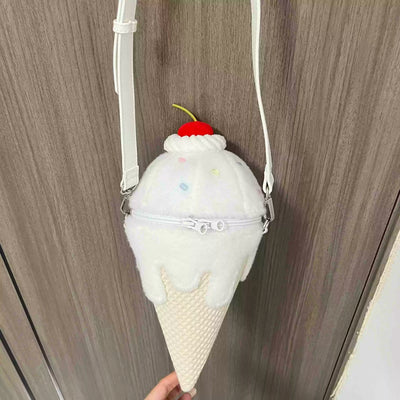 Plush Ice Cream Shoulder Bag – A Kawaii Plushie with Sweet Style plush toy – – white – Image 10 | Plushie Produce