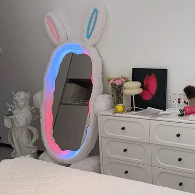 Plush Rabbit Body Mirror with LED Lights | 39" x 75" (100 x 190 cm) plush toy – – – Image 3 | Plushie Produce