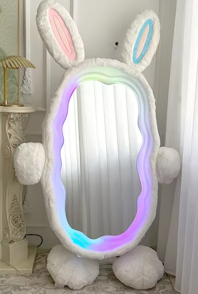 Plush Rabbit Body Mirror with LED Lights | 39" x 75" (100 x 190 cm) plush toy – – Symphony Edition – Image 12 | Plushie Produce