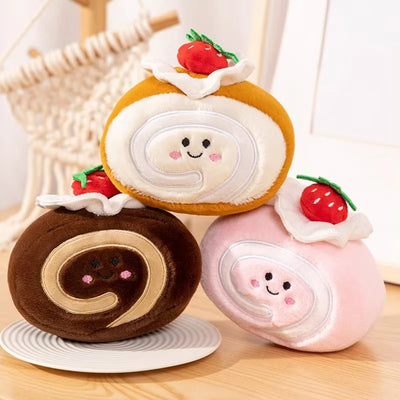 Plush Strawberry Cake Roll – Sweet, Squishy, and Oh-So-Kawaii! plush toy – – – Image 1 | Plushie Produce