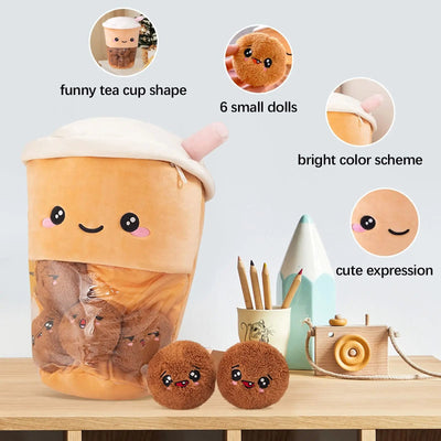 Plushie Bubble Tea with Removable Boba Balls, 16 in | 40 cm plush toy – – – Image 5 | Plushie Produce