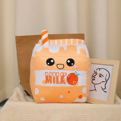 Plushie Carton of Flavored Milk Plushie, Six Flavors, 10" | 25 cm plush toy – – Orange – Image 8 | Plushie Produce