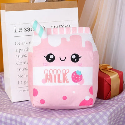Plushie Carton of Flavored Milk Plushie, Six Flavors, 10" | 25 cm plush toy – – Strawberry – Image 7 | Plushie Produce