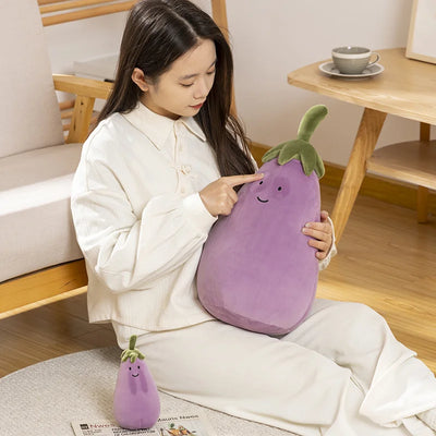 Plushie Cartoon Eggplant, 7-16" | 17-40 cm plush toy – – – Image 3 | Plushie Produce