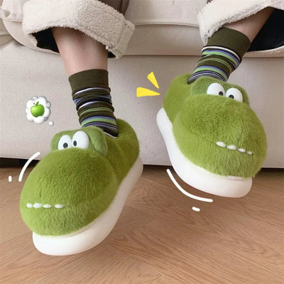 Plushie Cozy Alligator Slippers, Two Styles, US Men 4-8.5/ Women 5.5-10 plush toy – – – Image 5 | Plushie Produce
