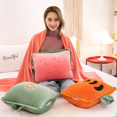 Plushie Fruit & Veggie Pillow Blanket Combo, 10 Pillow Designs plush toy – – – Image 3 | Plushie Produce