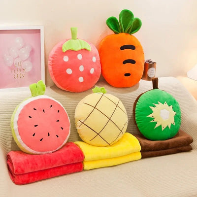 Plushie Fruit & Veggie Pillow Blanket Combo, 10 Pillow Designs plush toy – – – Image 4 | Plushie Produce