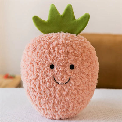 Plushie Fuzzy Fruits & Vegetables, 9 Varieties, 6-11" | 16-28 cm plush toy – – Pink Strawberry – Image 9 | Plushie Produce