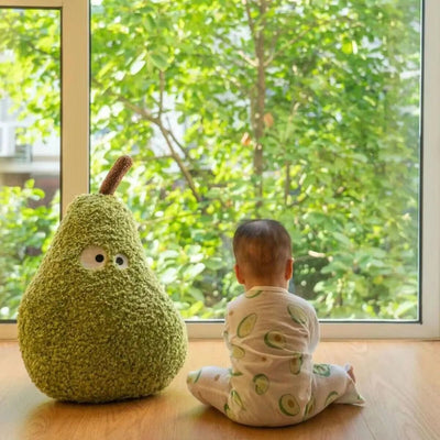 Plushie Giant Fuzzy Cartoon Pear, 24" | 60 cm plush toy – – – Image 4 | Plushie Produce