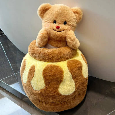 Plushie Honey Pot with Bear Stuffed Animal plush toy – – – Image 3 | Plushie Produce